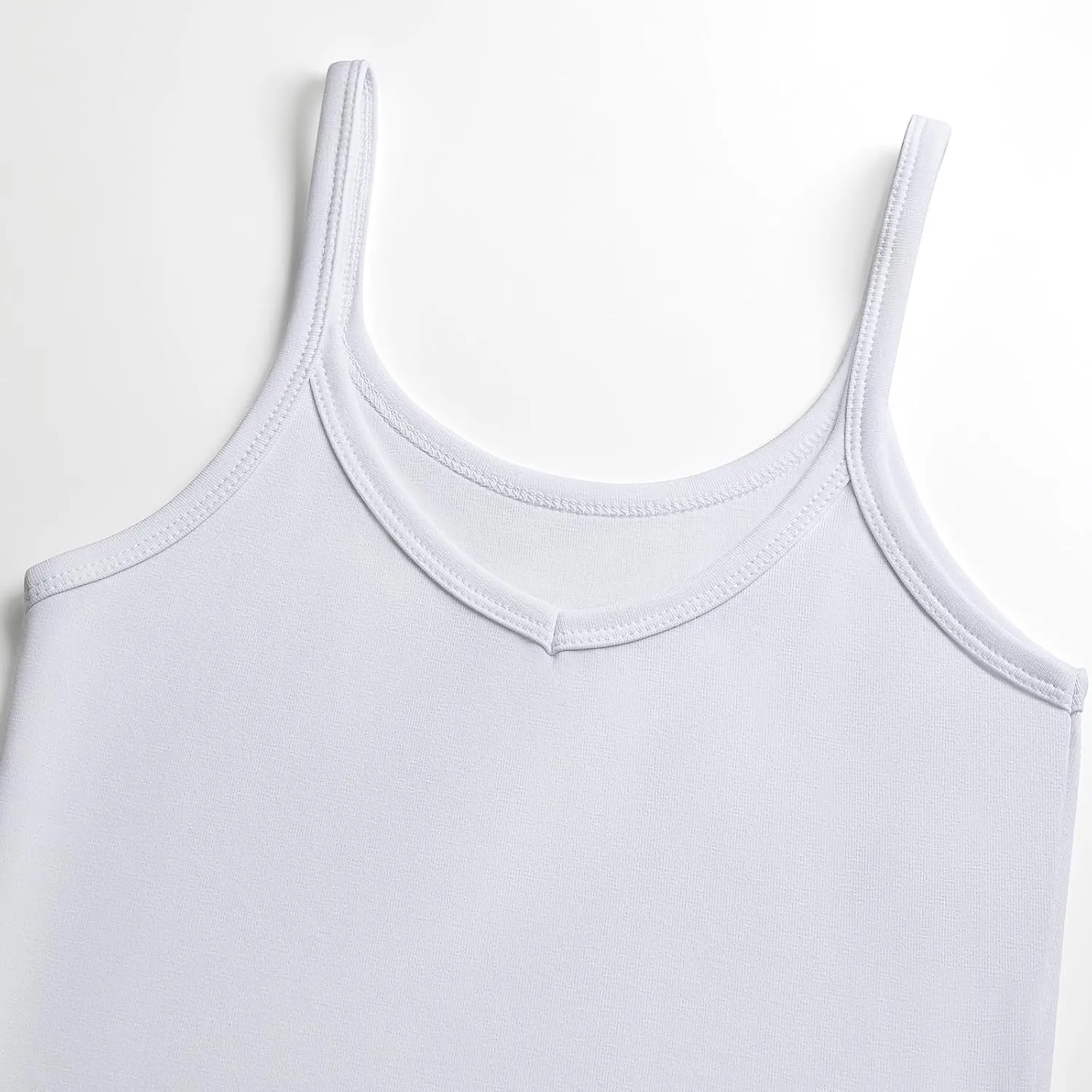 4 Pieces V Neck Tank Tops for Women Spaghetti Strap Crop Top Cotton Basic Fitted Summer Cami Shirts