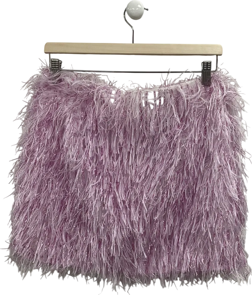 ASOS Pink Fluffy Metallic Mini Skirt UK 10
