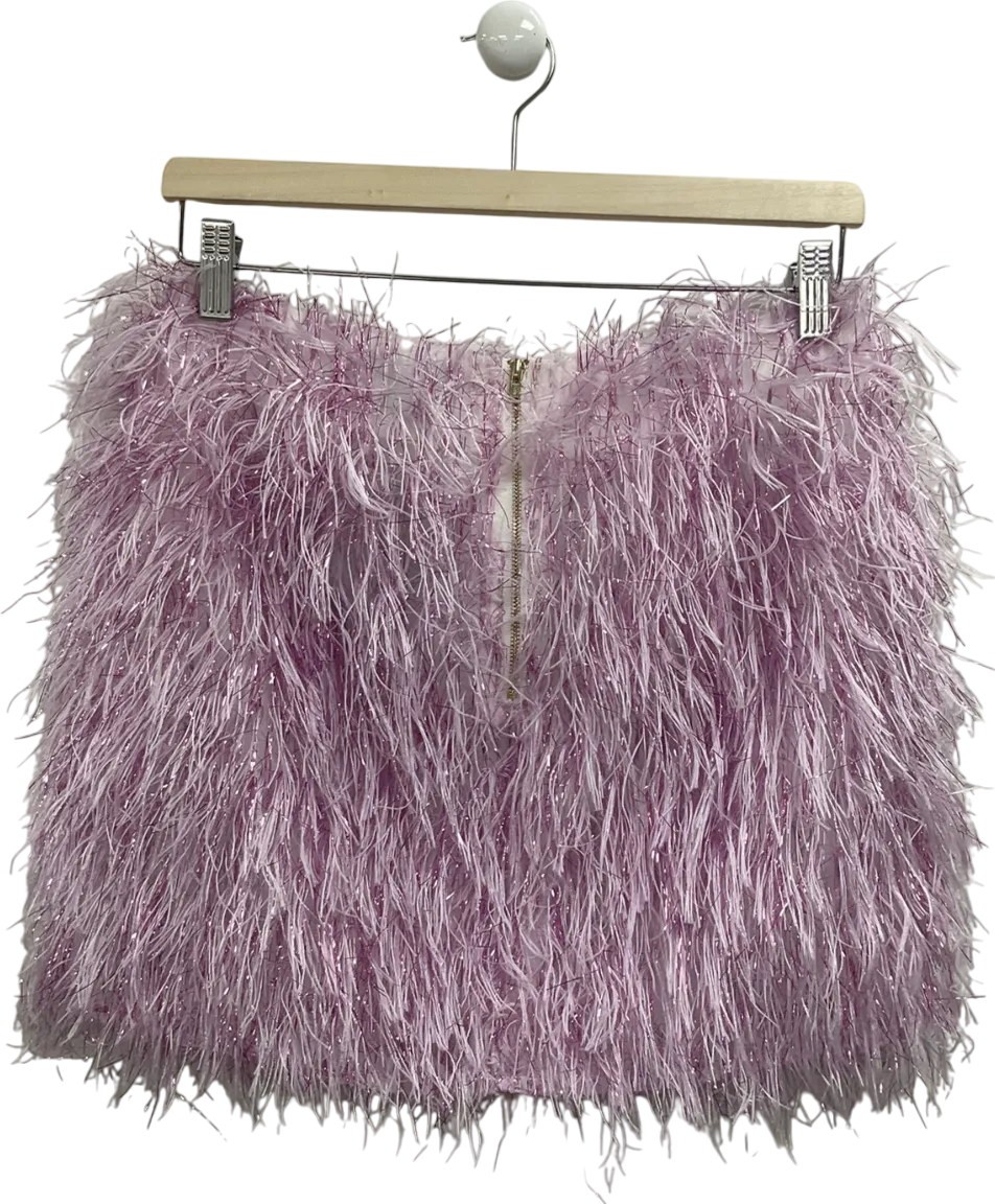 ASOS Pink Fluffy Metallic Mini Skirt UK 10
