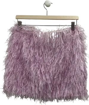 ASOS Pink Fluffy Metallic Mini Skirt UK 10
