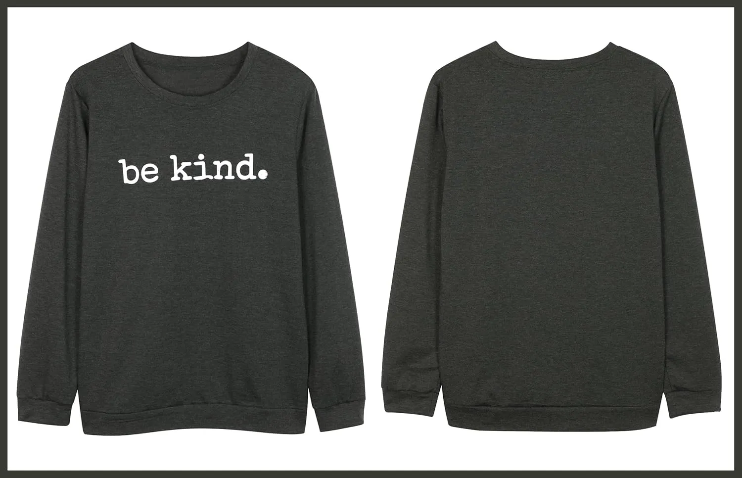 ASTANFY Be Kind Sweatshirt Womens Letter Print Pullover Long Sleeves Blessed Top Blouse