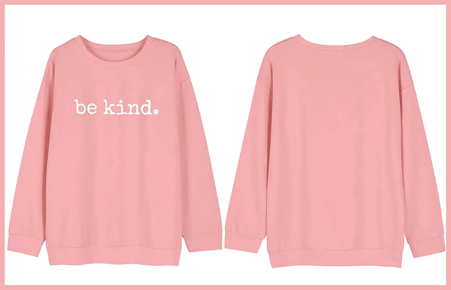 ASTANFY Be Kind Sweatshirt Womens Letter Print Pullover Long Sleeves Blessed Top Blouse