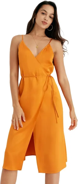 COLD POSH Women's 19mm Silk Slip Dress Luxury Summer Slips Chemise Sexy Sleeveless Dresses Elegant Slim Fit Tie Waist Dress