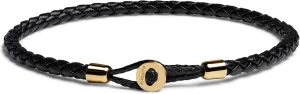 Elegatto Uno Premium Braided Leather Bracelet for Men | Full-Grain Leather with Sterling Silver Polished Stainless Steel Closure | Mens Designer Bracelets
