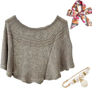 Ice Silk Knitted Shawl, Summer Hollow-Out Knit Wrap for Women