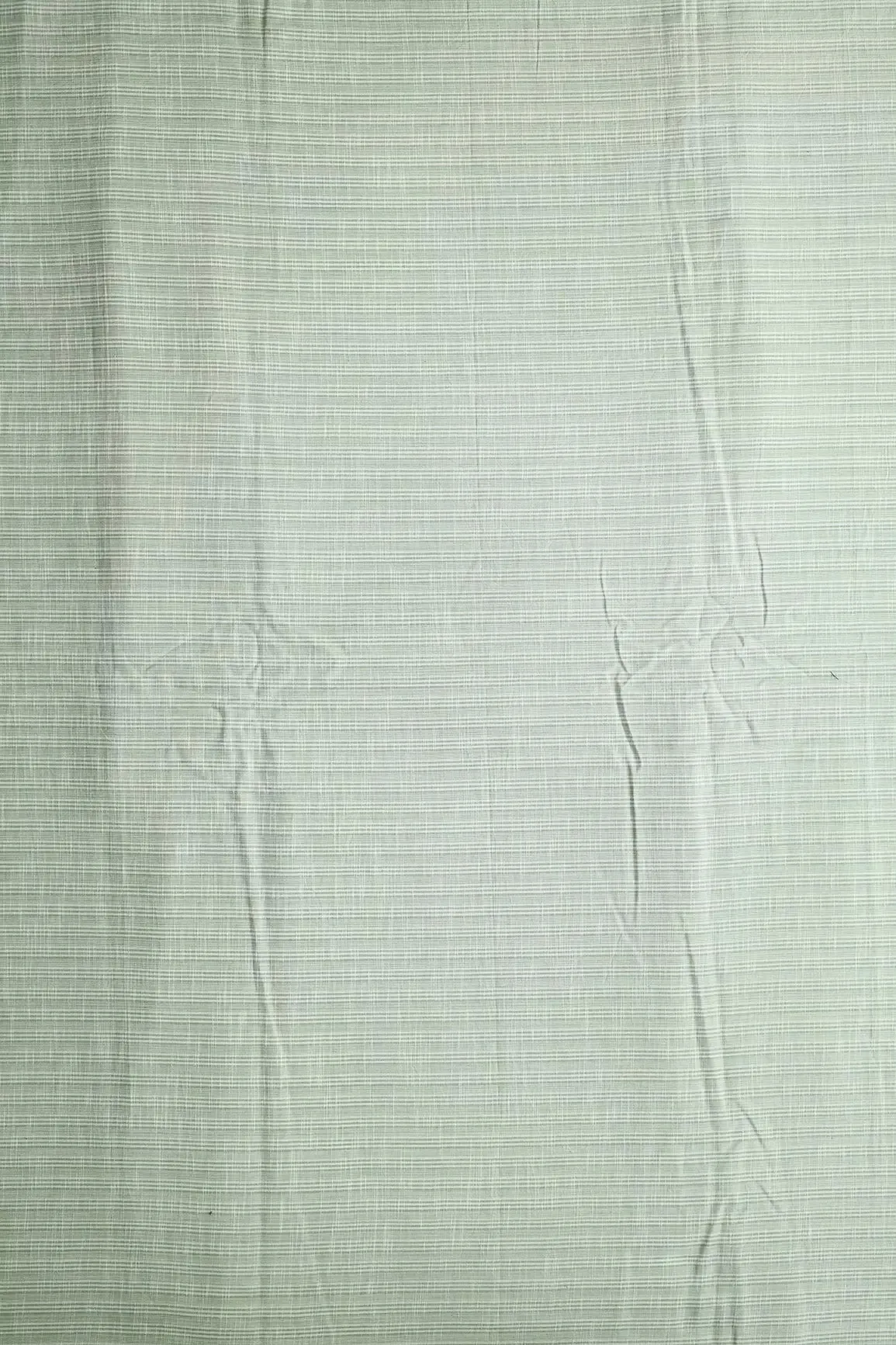 Light Olive And White Stripes Pattern Handwoven Organic Cotton Fabric