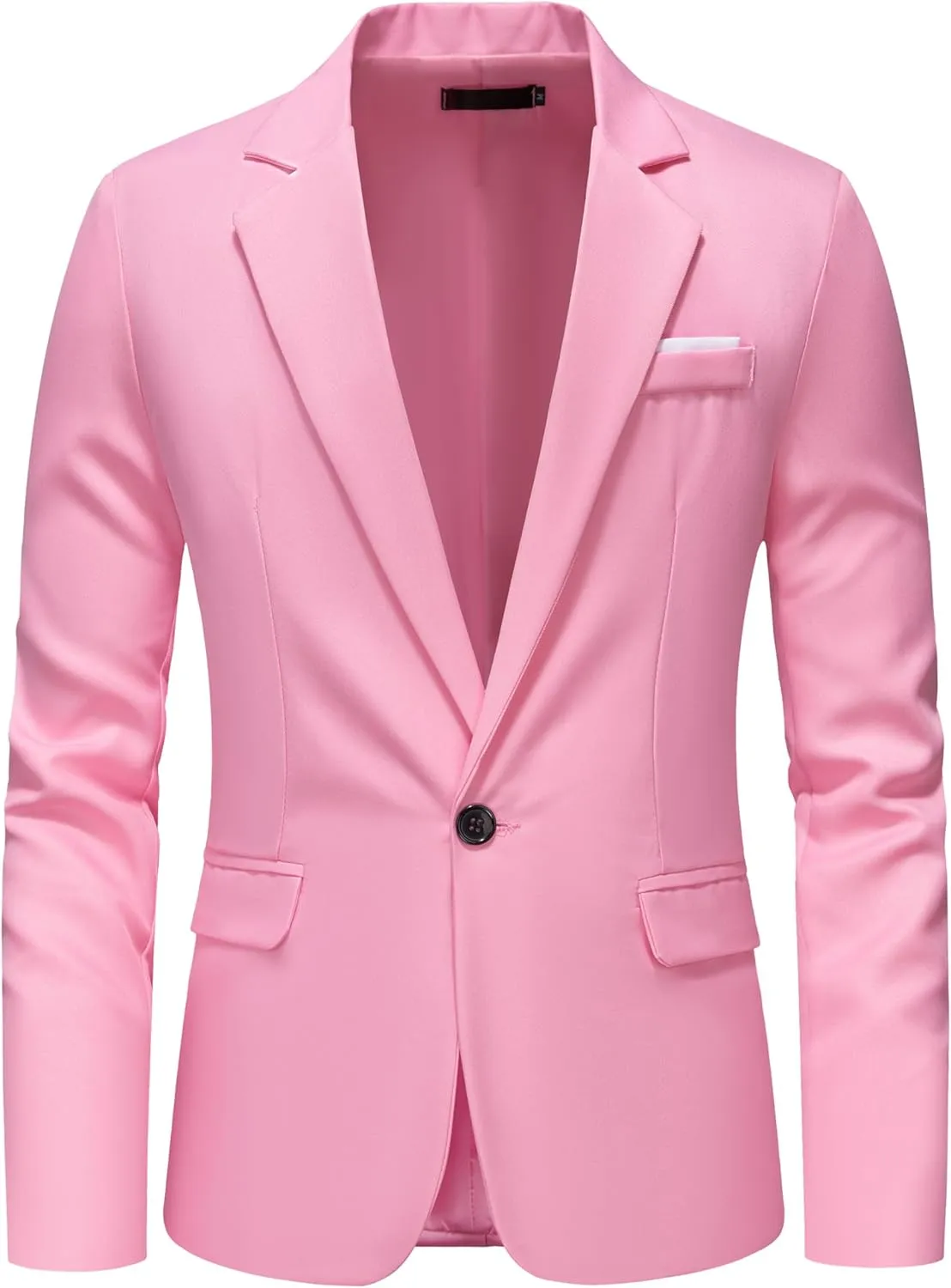 Men's Blazer Lightweight Casual Solid One Button Slim Fit Sport Coat