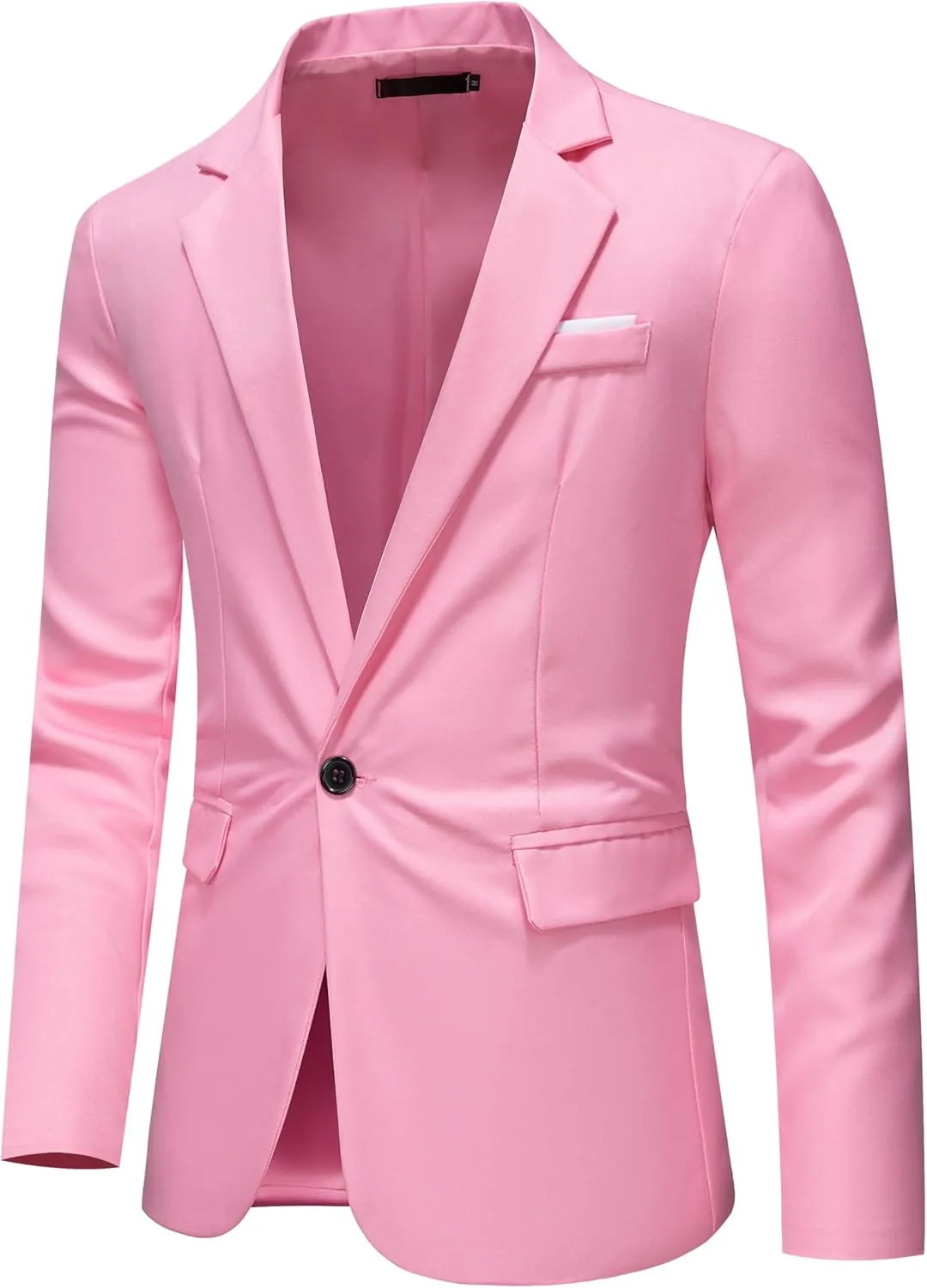 Men's Blazer Lightweight Casual Solid One Button Slim Fit Sport Coat