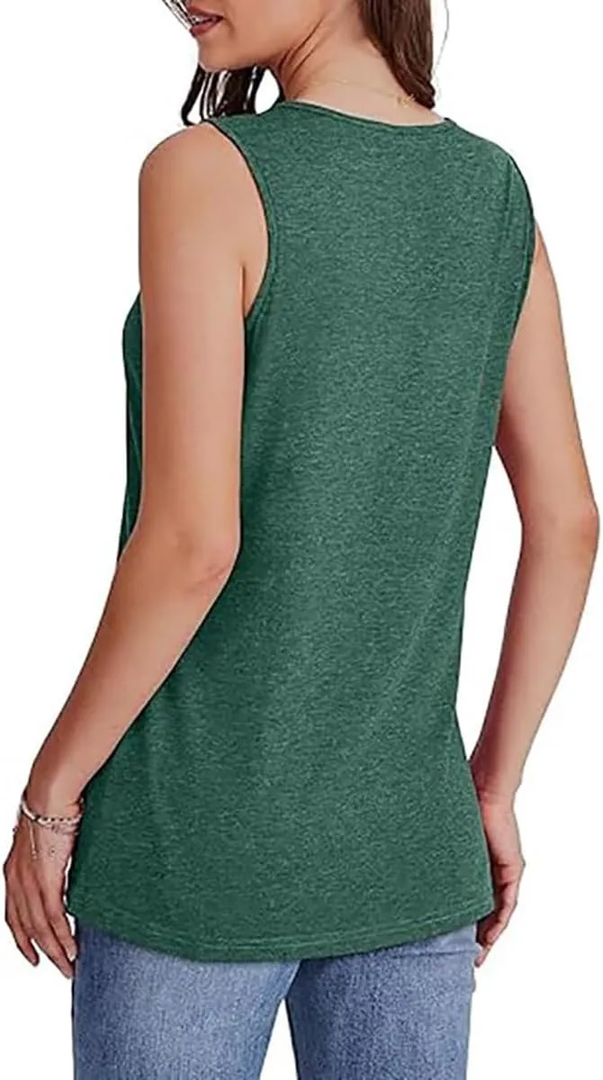 Peliaral Tank Top (with 12 Colors), Women's Sleeveless V-Neck Slimming Loose Fit Casual Tank Top T-Shirt, for Travel