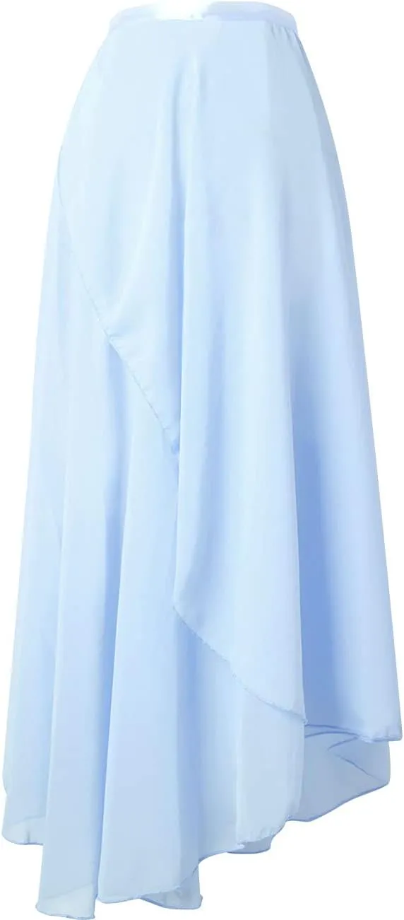 Women Ballet Wrap Skirt Long Sheer Dance Skirts