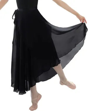 Women Ballet Wrap Skirt Long Sheer Dance Skirts