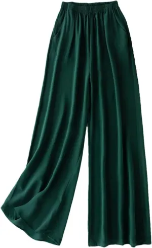Women's Silk Thin Loose Wide Leg Trousers